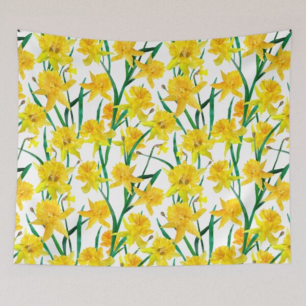 Item preview, Watercolor Daffodil Pattern - Yellow And White  designed and sold by Sketchbook Designs.