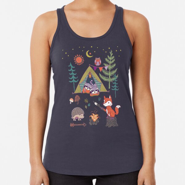 Woodland Animals Campout Racerback Tank Top