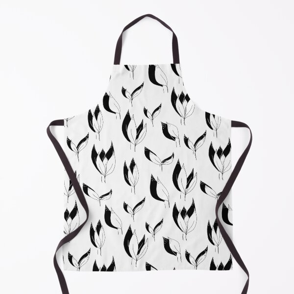 Item preview, Black and White Leaves Pattern designed and sold by Fairies Flower Garden.