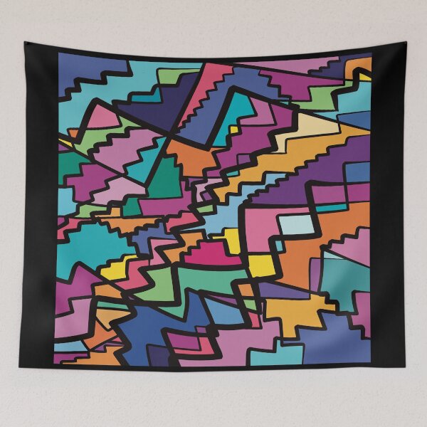 Item preview, Chaotic Cute Stairs - Quirky Abstract Illustrated designed and sold by ZaraRoza.