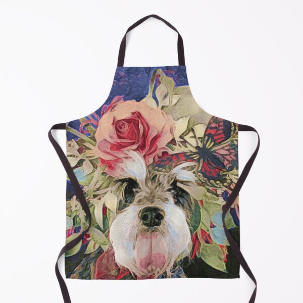 Item preview, Dog with Flower Crown | Miniature Schnauzer and Butterfly designed and sold by Fable and Guild.