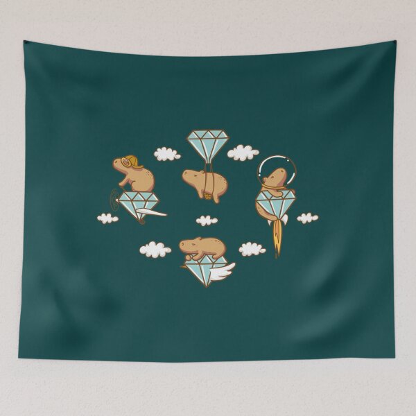 Item preview, Capy en el cielo con diamantes designed and sold by DesignssHome.