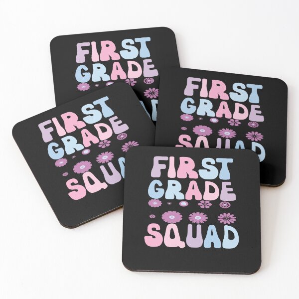 Item preview, First Grade Squad Retro Purple Flowers Funny First Grade designed and sold by SharpThreadZ.