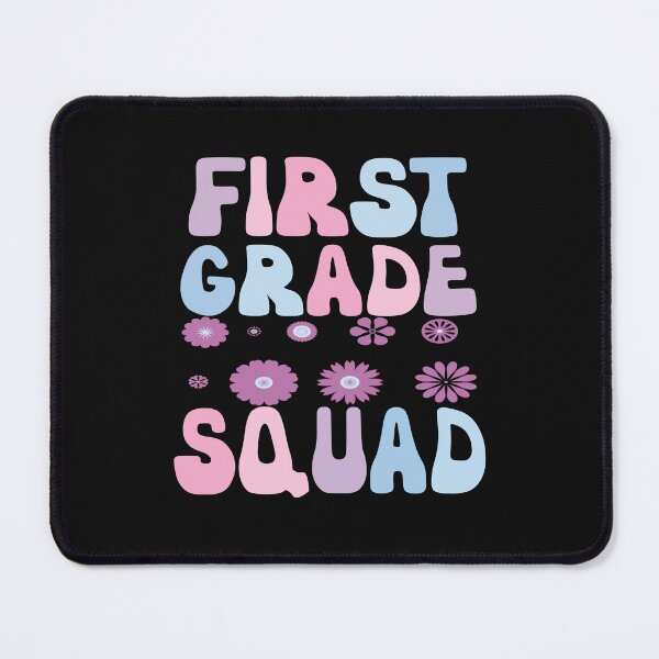 Item preview, First Grade Squad Retro Purple Flowers Funny First Grade designed and sold by SharpThreadZ.