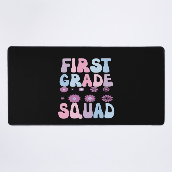 Item preview, First Grade Squad Retro Purple Flowers Funny First Grade designed and sold by SharpThreadZ.