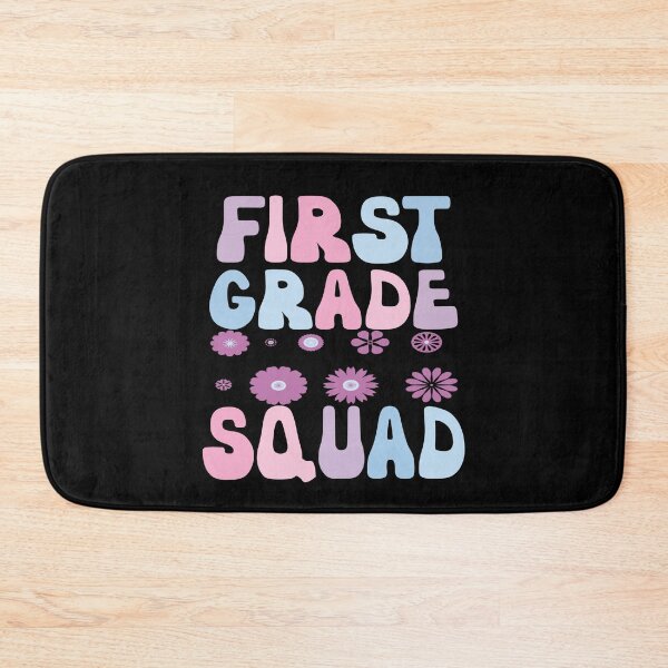 Item preview, First Grade Squad Retro Purple Flowers Funny First Grade designed and sold by SharpThreadZ.