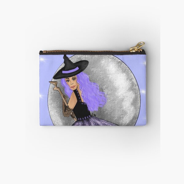 Item preview, Flying Purple Witch On A Broomstick On A Silver Full Moon designed and sold by SMillustrations.