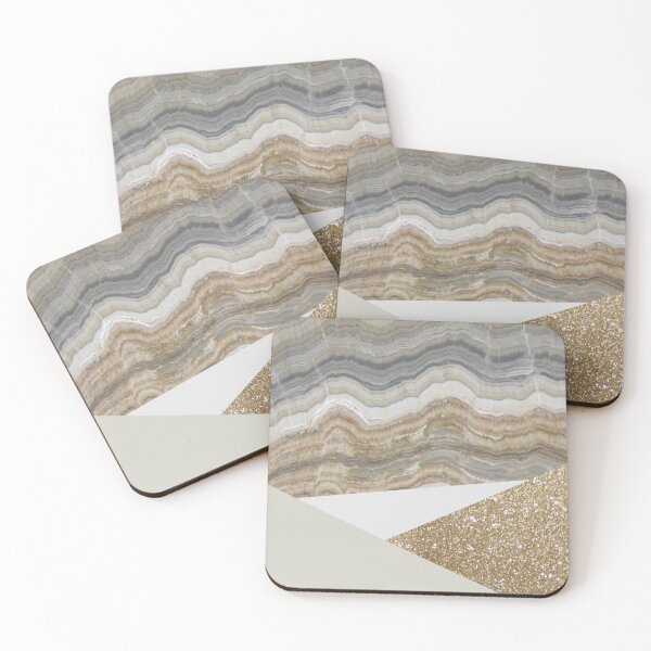 Item preview, preppy minimalist geometric earth tone triangles beige tan marble  designed and sold by LEILA ART SPACE.