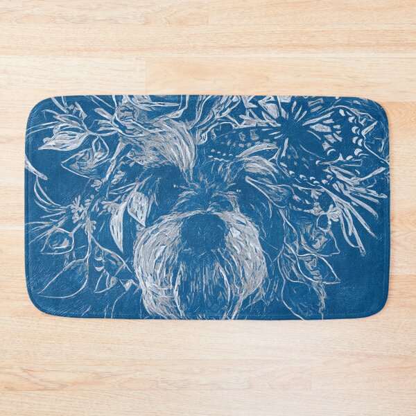 Item preview, Monochrome Dog with Flower Crown | Miniature Schnauzer with Butterfly and Roses designed and sold by Fable and Guild.
