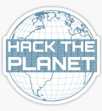 Pegatina Hack the Planet - Diseño azul para hackers informáticos