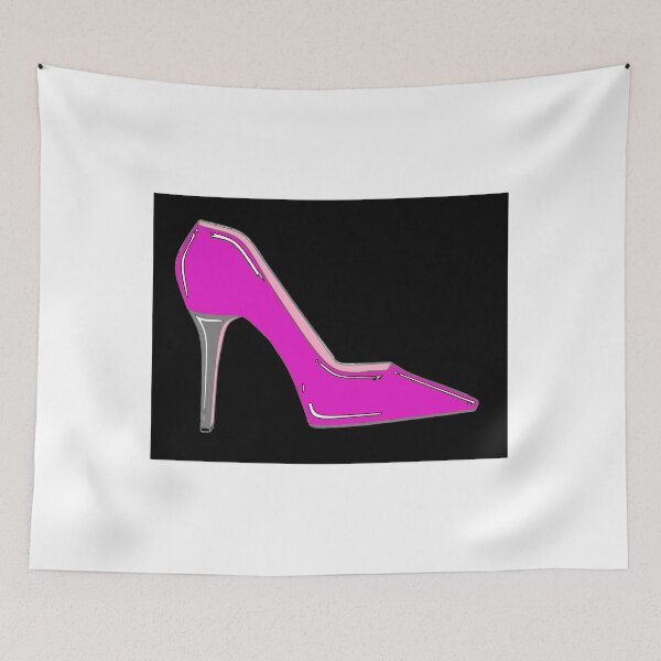 Item preview, Pink stiletto shoe in Pink with black background designed and sold by judy snyder.