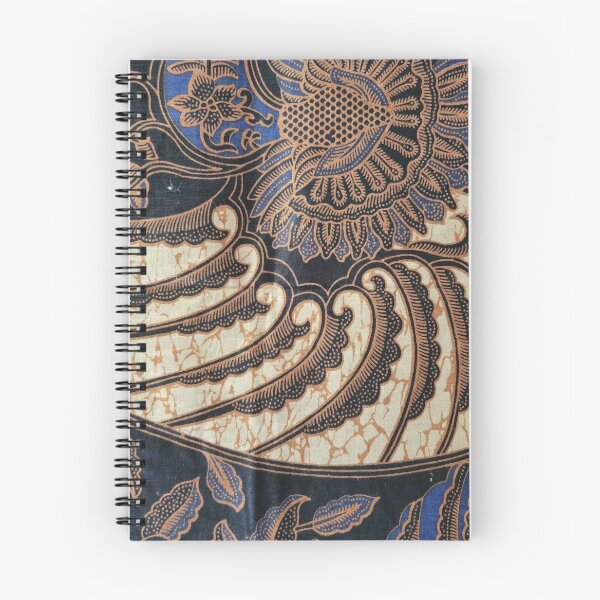 Item preview, Batik blue brown godong pelem mango leaves plant pattern designed and sold by Morcawork.