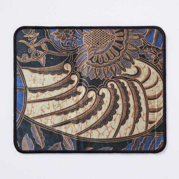 Item preview, Batik blue brown godong pelem mango leaves plant pattern designed and sold by Morcawork.