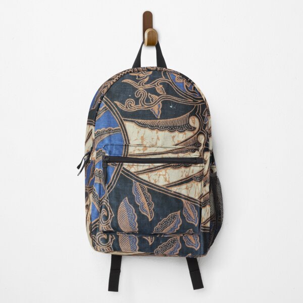 Item preview, Batik blue brown godong pelem mango leaves plant pattern designed and sold by Morcawork.