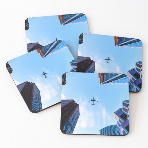Item preview, AVIATION #6 - Jet Airliner Flying Over City Buildings designed and sold by DEL-Productions.