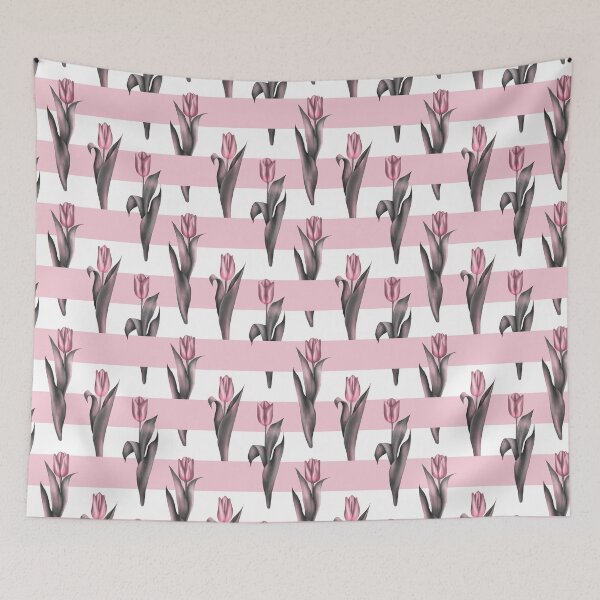 Item preview, Red Tulips Pattern best for Pillow,bath mats,shower curtain,throw blankets and tapestries designed and sold by Fairies Flower  Garden.