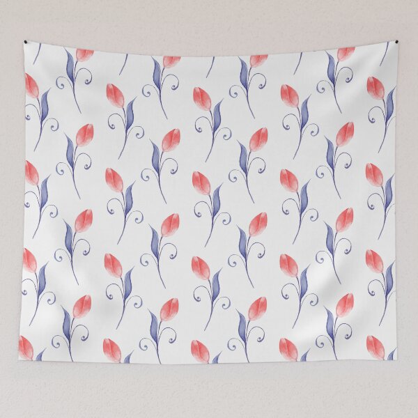 Item preview, Red Tulips Pattern best for Pillow,bath mats,shower curtain,throw blankets and tapestries designed and sold by Fairies Flower  Garden.