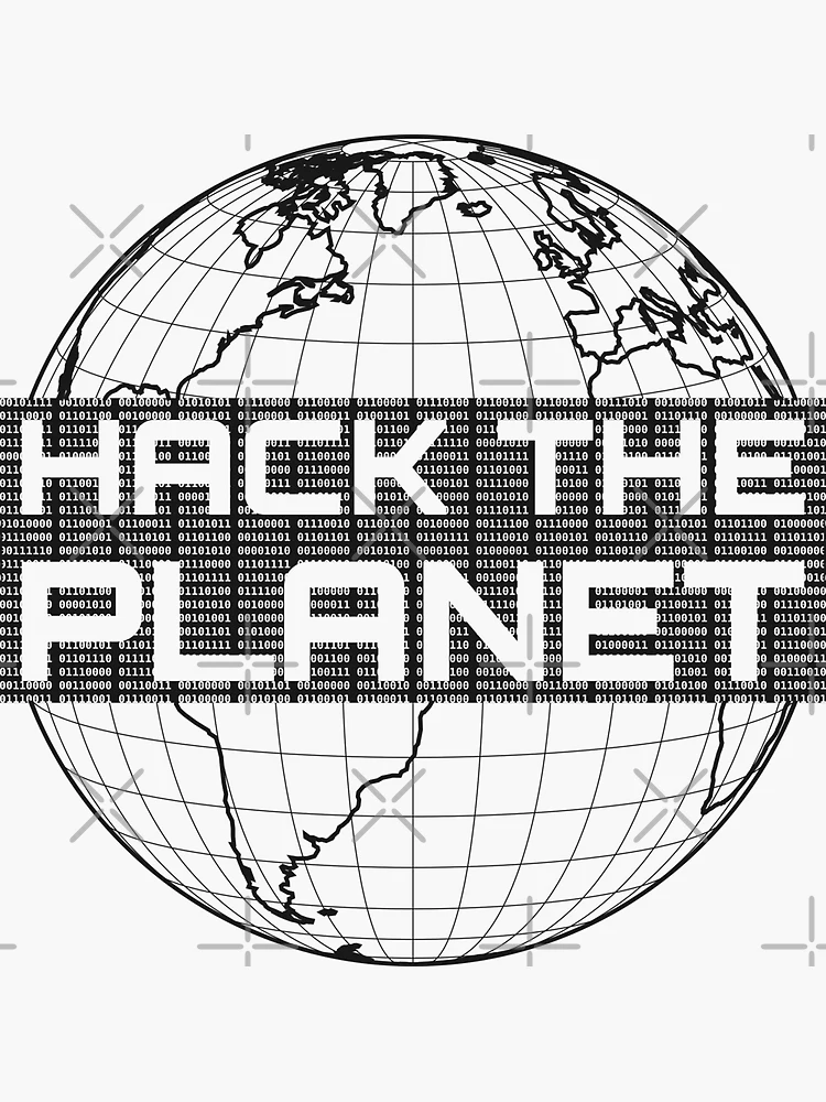 Hack The Planet Light Gray Globe Design For Computer Hackers