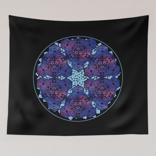 Item preview, Dark Red Blue Sky Cube Mandala Star & CircleVisions (B&P) designed and sold by createVisions.
