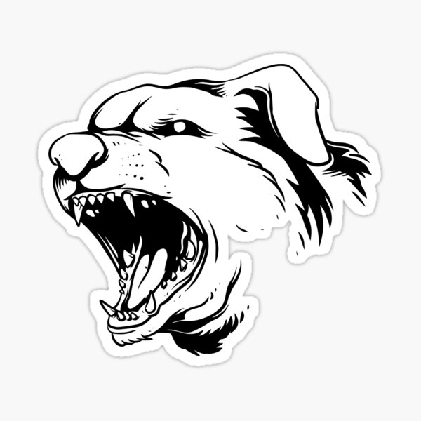 "Dog barking" Sticker for Sale by RICK00 Redbubble