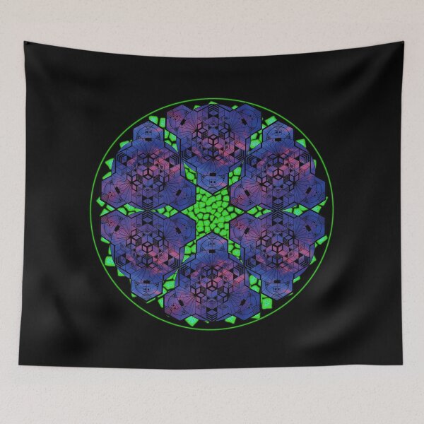 Item preview, Dark Red Blue Sky Cube Mandala Star & CircleVisions (G) designed and sold by createVisions.