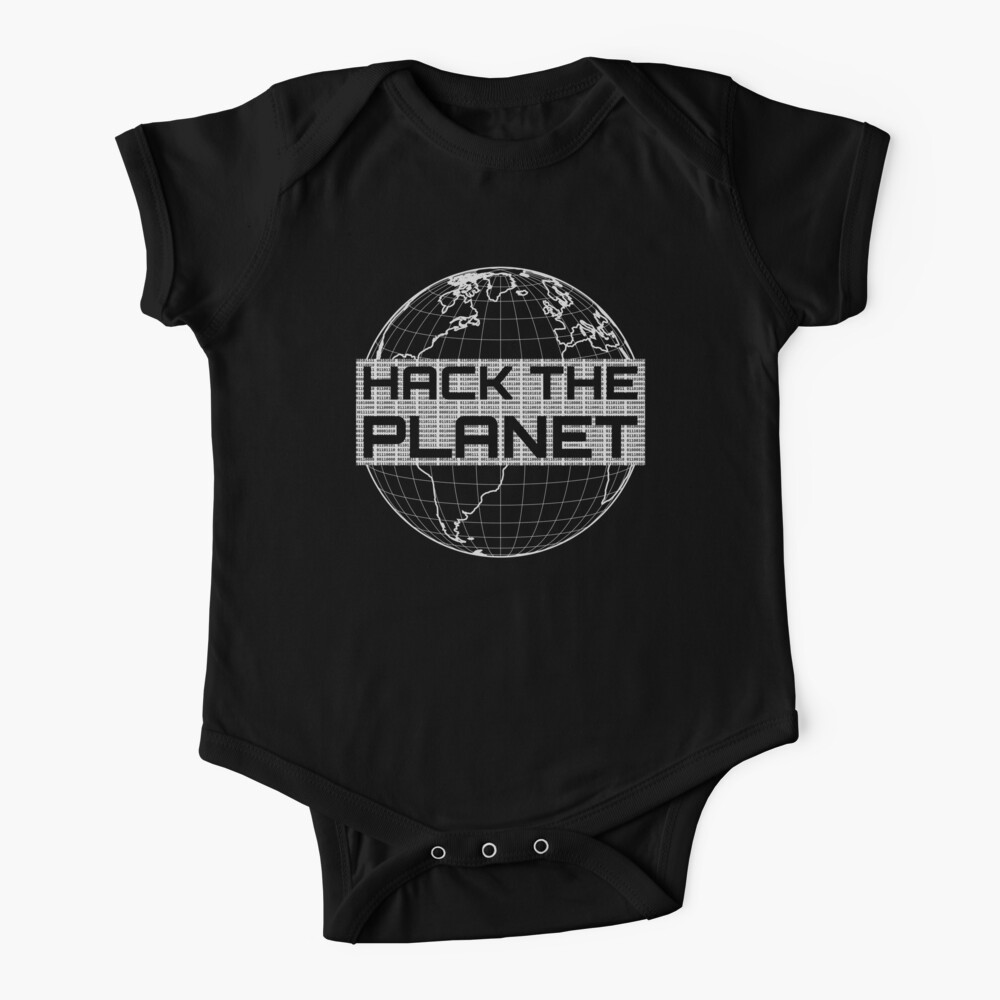 Hack the Planet - Light Gray Globe Design for Computer Hackers Baby One-Piece