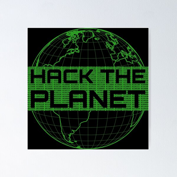 Artikel-Vorschau von Hack the Planet - Grüner Globus Computer Hacker Design, designt und verkauft von geeksta.