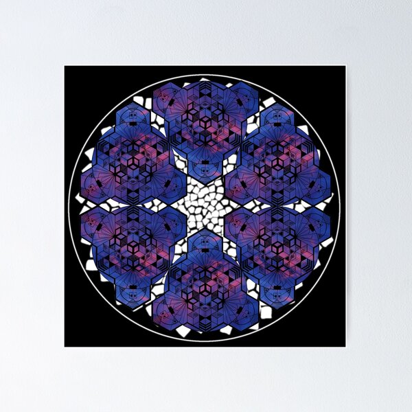 Item preview, Dark Red Blue Sky Cube Mandala Star & CircleVisions (W) designed and sold by createVisions.