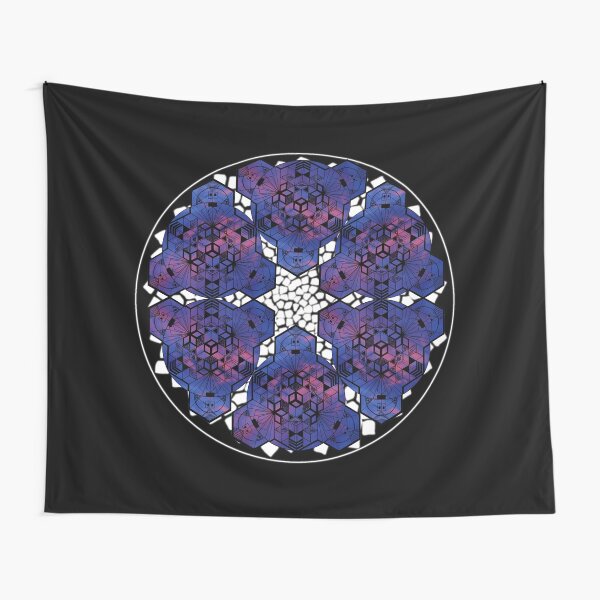 Item preview, Dark Red Blue Sky Cube Mandala Star & CircleVisions (W) designed and sold by createVisions.