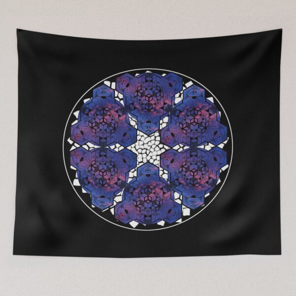 Item preview, Dark Red Blue Sky Cube Mandala Star & CircleVisions (W) designed and sold by createVisions.