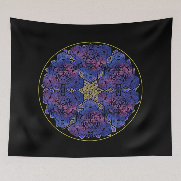 Item preview, Dark Red Blue Sky Cube Mandala Star & CircleVisions (Y&P) designed and sold by createVisions.