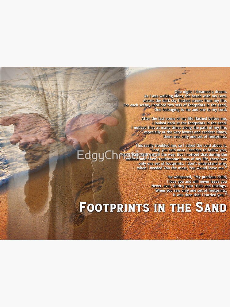 "Footprints in the sand 2 Poem Quote Lyrics Prayer Song Jesus