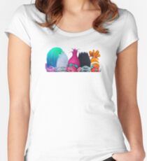 Trolls from Dreamwork's Trolls - White Women's Fitted Scoop T-Shirt