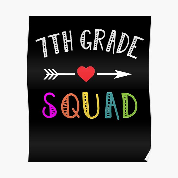 seven-grade-squad-back-to-school-7th-grade-poster-for-sale-by-huruart-redbubble