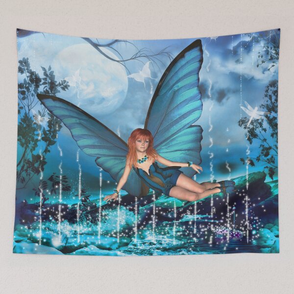 Item preview, Blue Sparkle Butterfly Fairy designed and sold by apgme.