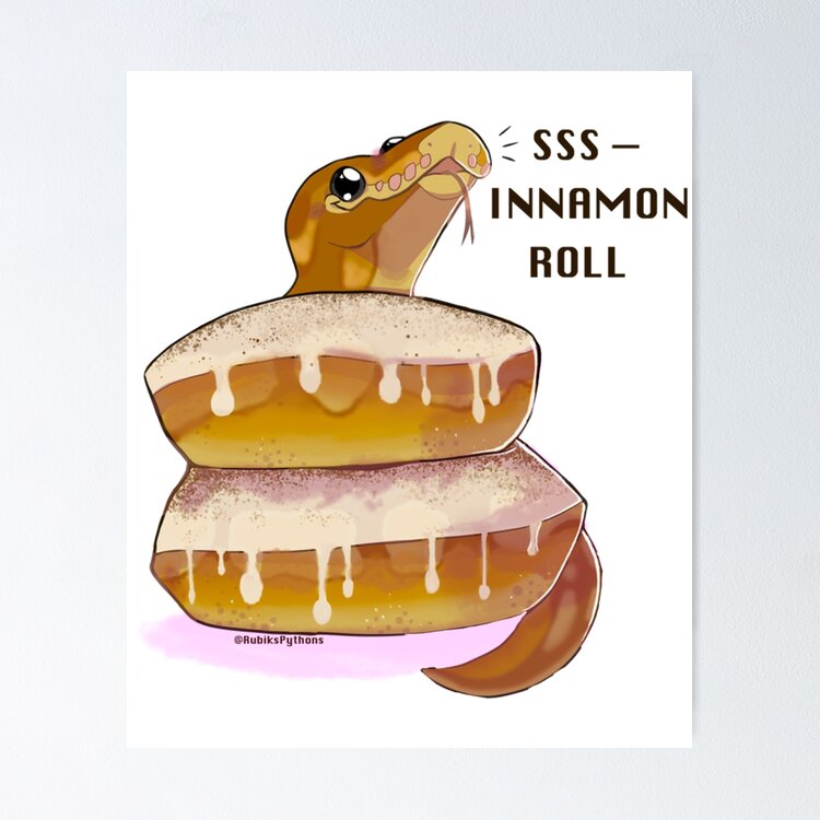 Cindy_quot_ Banana Butter Cinnamon Roll Bun Ball Python - SSS-innamon Roll Sticker