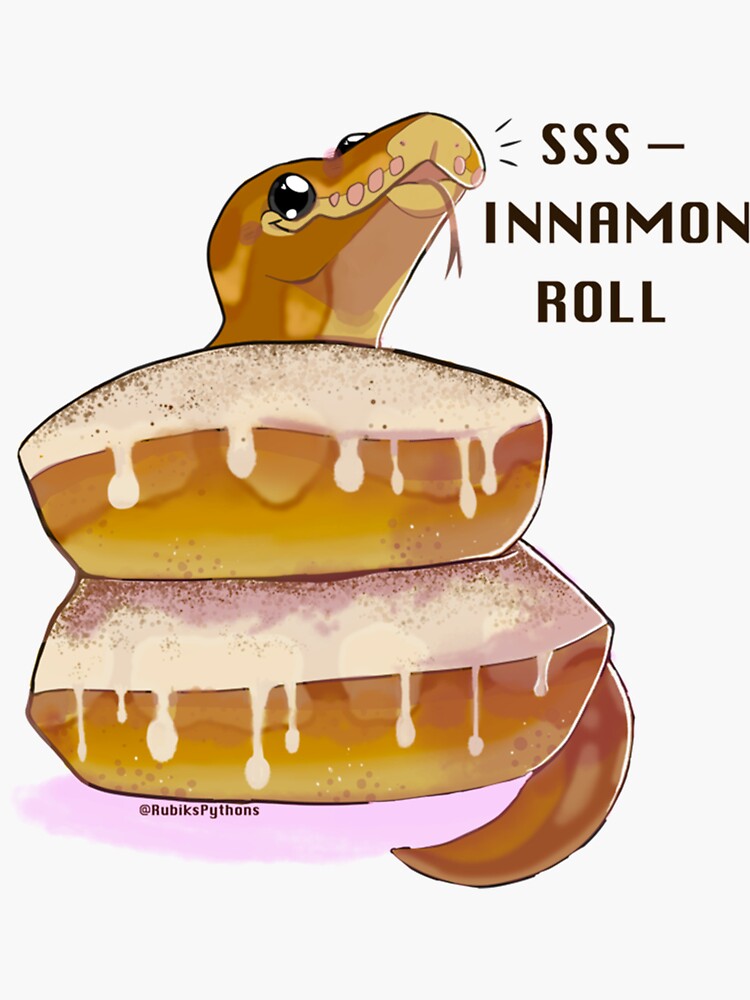 Cindy_quot_ Banana Butter Cinnamon Roll Bun Ball Python - SSS-innamon Roll Sticker