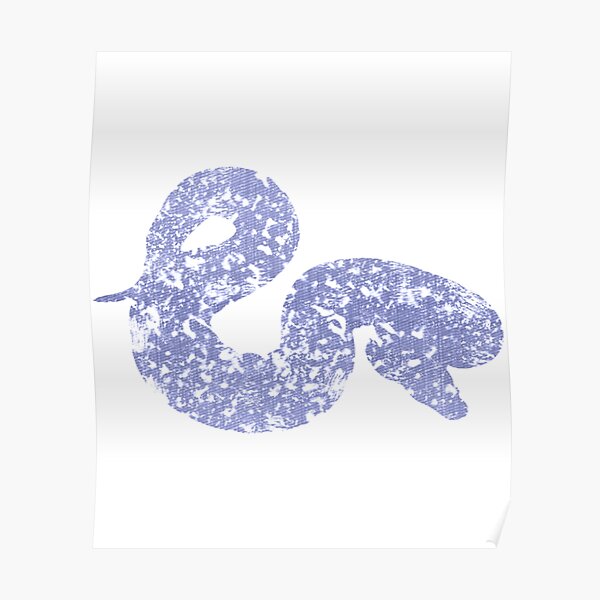 Póster «Azul Grunge Ball Python Serpiente Silueta Reptil» de ...