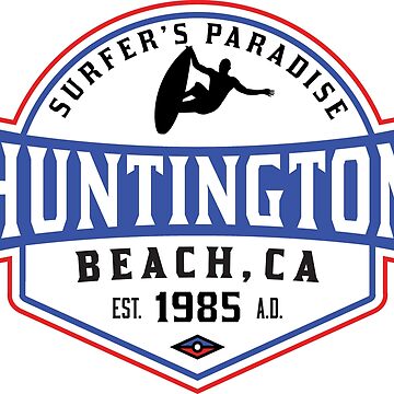 Aperçu de l'œuvre Surf HUNTINGTON BEACH CALIFORNIE Surf Surfeur Planche de surf Vagues Océan PARADIS DES SURFERS de DESTINATIONS DECAL
