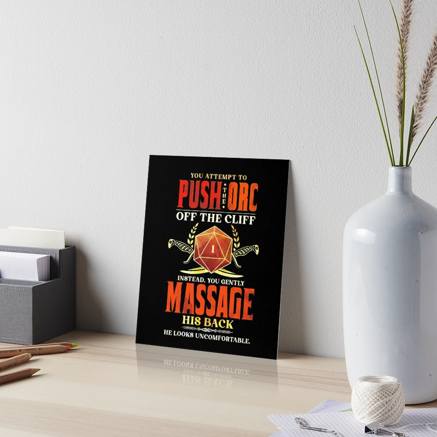 Orc Massage Critical Failure Meme | Art Board Print