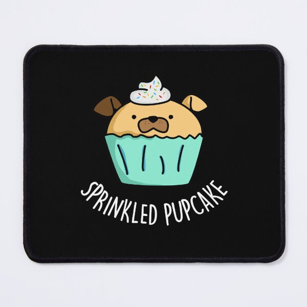 Item preview, Sprinkled Pupcake Funny Puppy Cupcake Puns (Dark BG) designed and sold by punnybone.