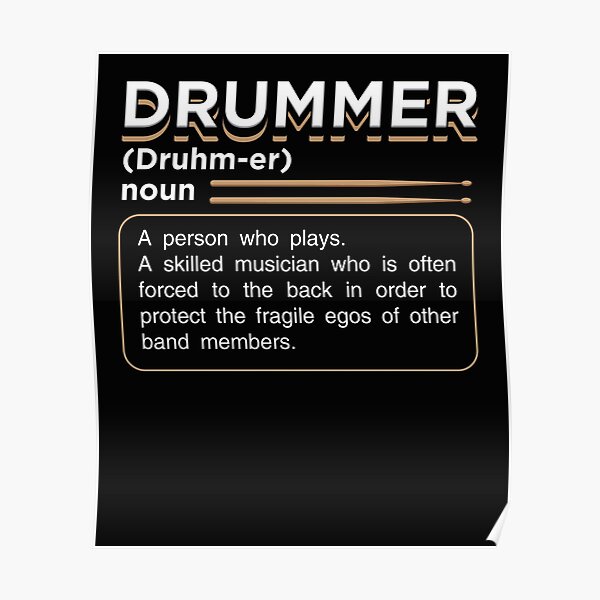"Funny drummer definition funny drummer saying gift" Poster for Sale by