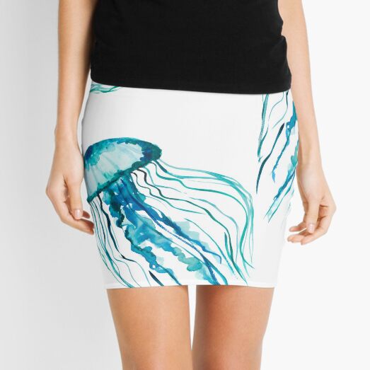 Watercolor Jellyfish Mini Skirt