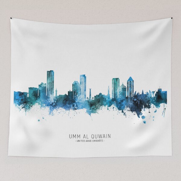 Aperçu de l'œuvre Umm Al Quwain Skyline créée et vendue par ArtPrints.