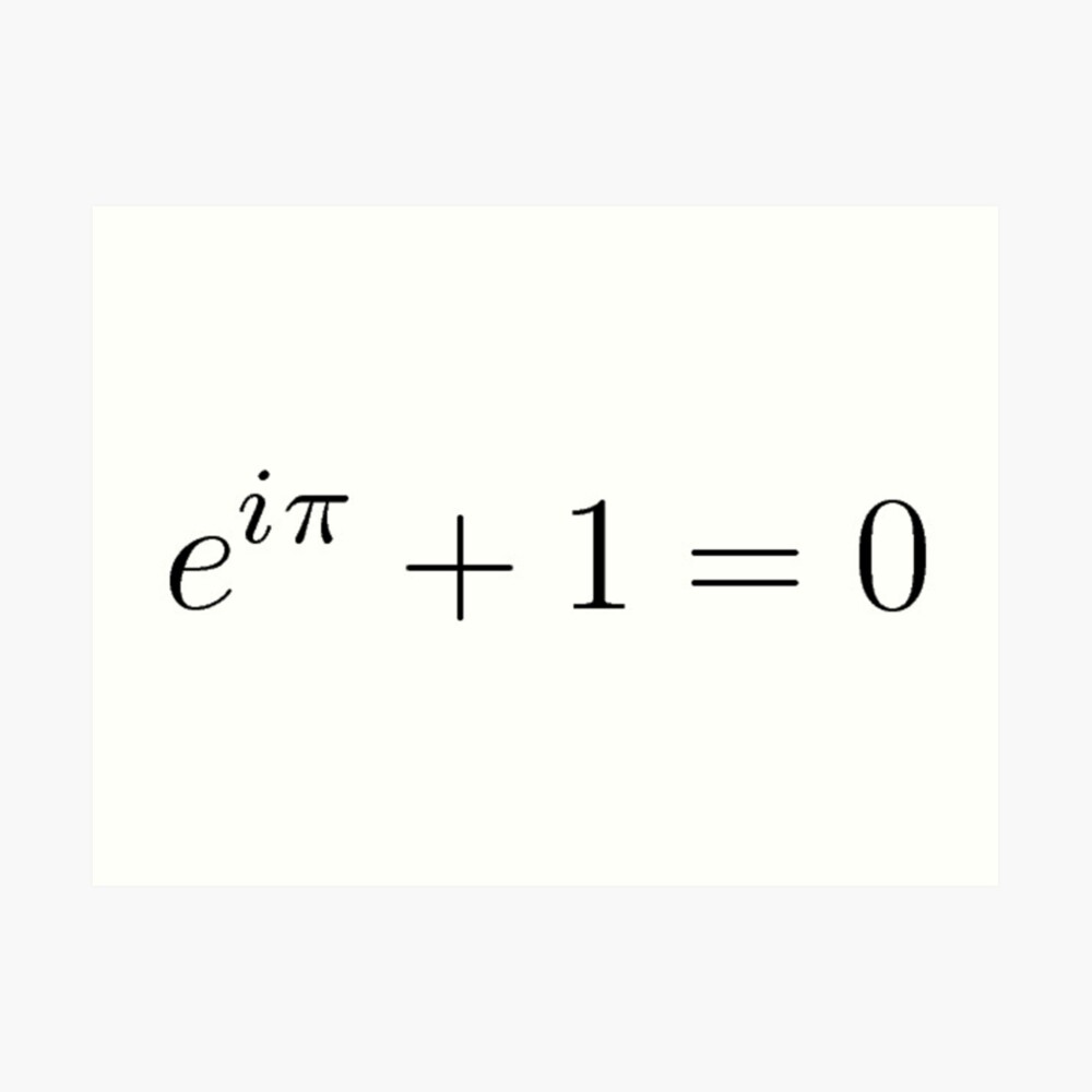 "The Beautiful Equation Euler's Identity" Art Print by luckylucy