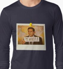 The Office - Michael Scott Funny Thief Photo - Graphic Design Long Sleeve T-Shirt