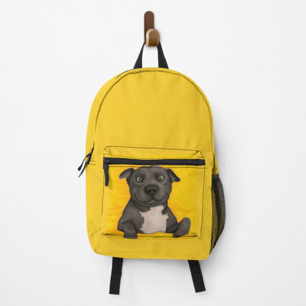 Item preview, cute grey Pittie dog illustration designed and sold by ILLUSTRATED TAILS.