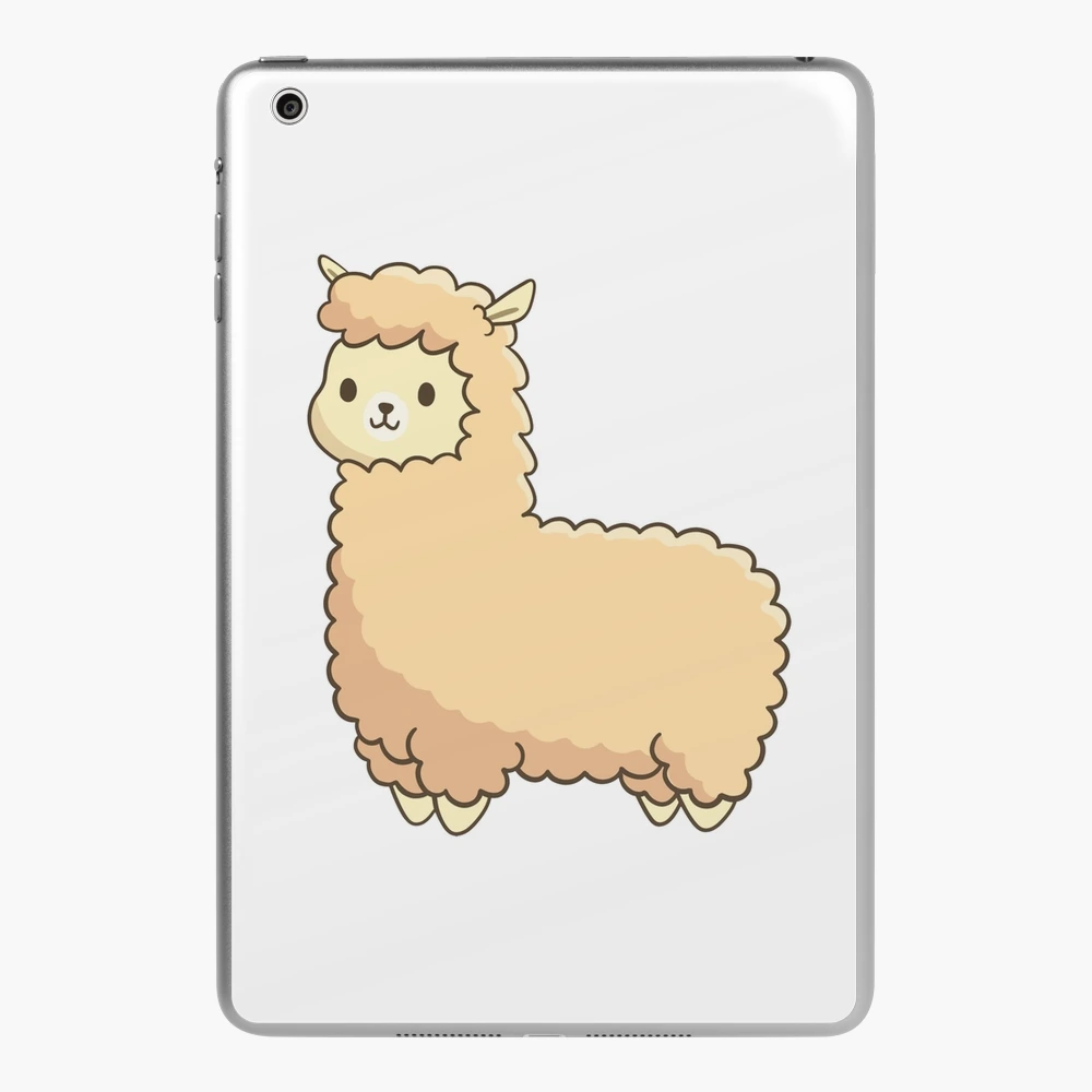 Llama Alpaca Cute Kawaii Style Drawing iPad Case & Skin for