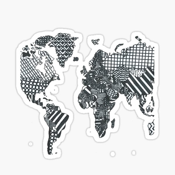 Item preview, Patterned World Map designed and sold by luckylucy.