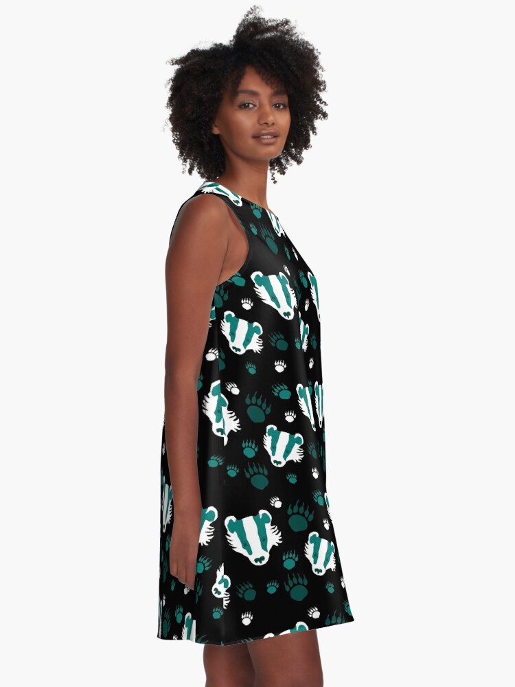 Alternate view of Badger prints in teal A-Line Dress